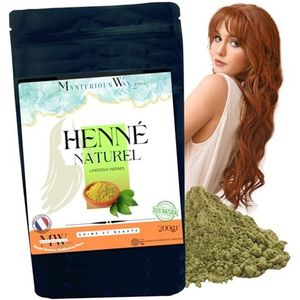 Henna plantaardige haarkleuring 200 g poeder – kleuring met reflectie – anti-haaruitval – verzorging glans tegen luizen en roos | natuurlijke planten (natuur)