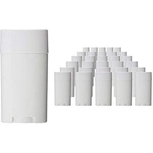12 STKS 4.5g Ovale Lippenbalsem Buizen Witte Plastic Lege Ovale Deodorant Containers Lippenstift Balsem Buizen Containers Lipgloss Fles Met Caps Voor DIY Krijt Lippenstift, Wit, 4.5g
