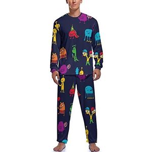 Monster Halloween Party Mannen Pyjama Sets Nachtkleding Lange Mouw Top En Broek Tweedelige Loungewear
