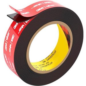 FIXCHORD 3M VHB Dubbelzijdig Plakband, Montagetape, Dubbelzijdige Tape Extra Sterke, Waterdichte Sterke Montagekleefband voor LED-stripverlichting, auto, huis- en kantoordecoratie,z wart 15.4FT×0.98IN
