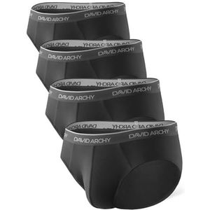DAVID ARCHY Herenondergoed van bamboe, boxershort, slip, ademend en zacht, boxer met gulp, XXL