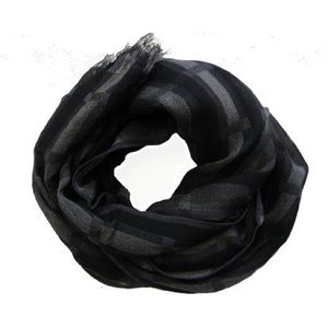 Rotfuchs Sjaal geweven sjaal jacquard strepen modieus zwart grijs violet 100% wol (merino) F4, zwart, grijs, paars, 47 x 190 cm