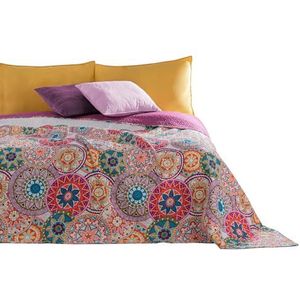 DecoKing - Lovetta Dubbelzijdige Beddensprei - Polyeste - O.a. Paars en Wit - 220x240cm