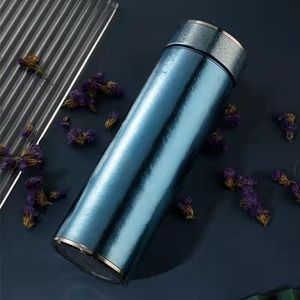 Pure Titanium thermische mok - 300ml/480ml geïsoleerde mok, waterkoker met theecompartiment, koffiemok, blauw, zwart, goud, zilver (kleur: blauw, maat: 480ml)