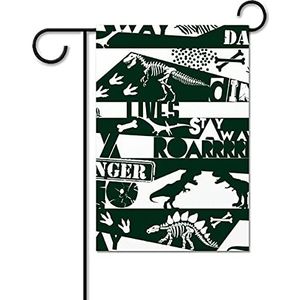 Dino Patroon Grappige Tuin Vlaggen Voor Buiten Dubbelzijdig 12x18 Inch Decoratieve Huis Yard Vlag Gedrukt Gift Welkom