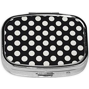 Mini vierkante pillendoos, medicijnorganisator, polkadot, draagbare EHBO-doos, reispillendoos met 2 vakken, kleine pillendoos voor zak of portemonnee