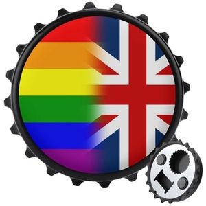 LGBT Pride Britse vlag magnetische flesopener gepersonaliseerde bieropener flesdop koelkastmagneten voor thuis keuken zwarte stijl