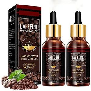 2Pcs HirINfinit Caffeine Hair Growth Booster Essential Oil,Caffeine'Revive Hair Darkening Serum,Natural Hair Growth Oil with Caffeine and Biotin,Promotes Healthier and Thicker Hair