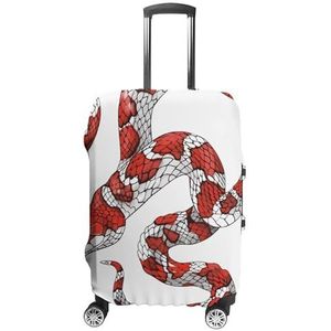 NTVOWPZO Bagagehoezen voor koffer, reisbagage, kofferbeschermer, rode en witte slang, elastische kofferhoes, wasbare bagagehoezen, geschikt voor bagage van 21-32 inch, Stijl, XL