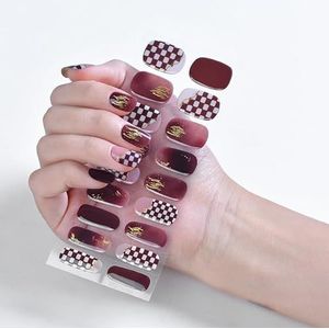 INTEROOKIE Semi-uitgeharde gelnagelsticker tussentijdse en duurzame UV-nagelstickersticker Verwijderbare en draagbare nagelsticker (JK298)