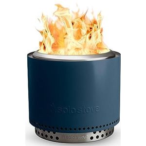 Solo Stove Bonfire-Vuurkorf mét Standaard 2.0 | Rookvrije Vuurplaats, Houtverbranding, Met uitneembare aslade, 304 Roestvrijstaal, 49,5 x 44,5 cm, 11,4 kg, Blauw