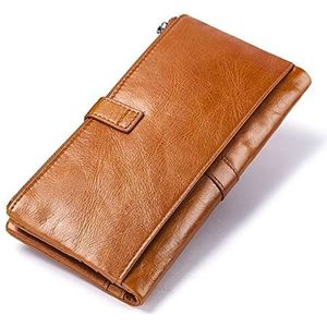 DieffematicQ portemonnees voor dames Women Wallets Made Of Genuine Leather Female Long Wallet For Phone/cards Money Bags Lady Wallets Purse WomenWallet (Color : Ye?il)