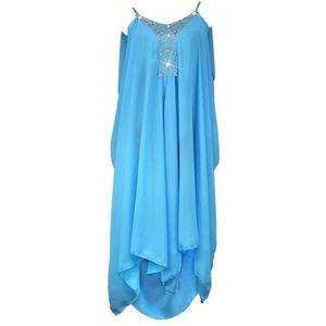 FZHQNZJF Latijns Wedstrijdkleding voor Dames Bretels Cha Cha Balzaal Dansjurken Salsa Tango Rok met Strass Steentjes Elegante Kostuums voor Rumba Samba,Blauw,L