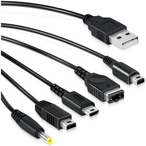 Mcbazel 5-in-1 USB-oplaadkabel gegevensoverdrachtkabel voor Nintendo DS Lite/NDS/New 3DS XL/New 3DS/3DS XL/3DS/2DS/DSi XL/Wii U/GBA SP/PSP 1000/2000/3000