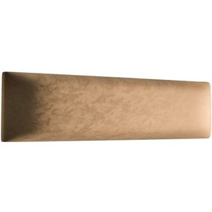 Muralo Fluwelen wandkussen, stoffen gestoffeerd paneel, slaapkamer, woonkamer, bed, wandkussen, bedhoofdeinde, lendekussen, modern, luxe gestoffeerd, beige, 90 cm x 30 cm