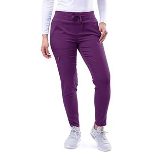 Adar Pro Schrobben Voor Dames - In De Mode Yoga Jogger Schrobben Broek - P7104-2 - Aubergine - M