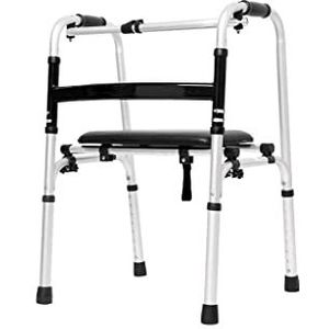 Lichtgewicht rolstoel mobiliteitshulpmiddelen lopen frame, opvouwbare lichtgewicht compacte wandelaar w/stoel, in hoogte verstelbare loophulp voor volwassenen, aluminium frame 2,3 kg comfort reisstoel rolstoel