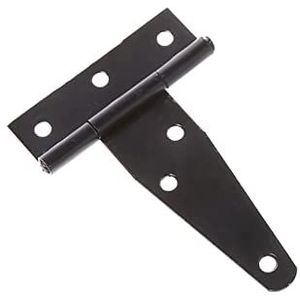 1 st zwarte verf T-vorm driehoek scharnier, gebruikt voor kast schuur houten deur poort scharnieren hardware cerniera (kleur: nero, maat: 3)