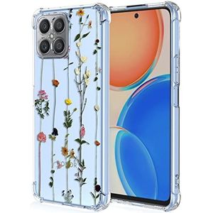 XINYEXIN Hoes voor mobiele telefoon voor Oppo Find X5, siliconen transparant (6,55 inch), met 3D-bloemenpatroon, voor meisjes en vrouwen, transparante case, bumper, cover, stootvast, tuinieren