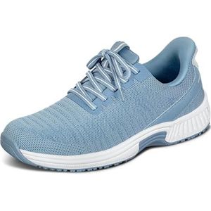 Orthofeet Women's Orthopedic Knit Kita Hands-Free Sneakers, Blue, Size 38