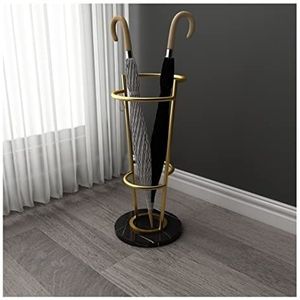 Paraplubak Paraplu Houder Ijzeren Marmeren Basis Paraplubak Met Haak Paraplurek Appartement Hotel Entree Kantoor Decor Parapluhouder Paraplustandaard (Color : Gold+Black, Size : 25 * 57cm)