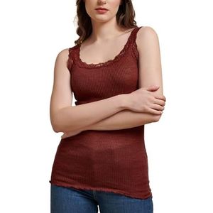 EGI Luxe wollen zijden kanten tanktop. Trots gemaakt in Italië., Bordeaux, S-M