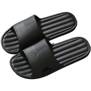 Sandalen, Zomer - Lichtgewicht Indoor Home Sandalen for Dames en Heren Pantoffels Pantoffels(Black,44 EU)