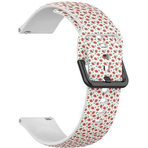 Compatibel met Fossil Women's Gen 5E 42mm / Gen 6 42 mm, Fossil Venture Gen 4 HR/Gen 3 Vrouwen Mannen, 18 mm (rode aardbeien) 18 mm zachte siliconen sportband armband, Siliconen, Geen edelsteen