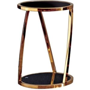 Casa Padrino luxury Art Deco side table gray/white/gold Ø 50 x H. 58 cm - Magnificent table with faux marble table top - Art Deco living room furniture - Luxury Collection