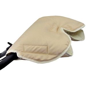 Bambiniwelt Mof, handwarmer, handschoen voor kinderwagen en buggy, met lamswol voor warme handen, universele maat, effen (beige)