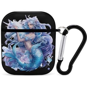 Eenhoorns Zeemeerminnen Leuke Case voor AirPods 2 & 1 Schokbestendige Beschermende Hoofdtelefoon Gevallen Cover Met Sleutelhanger Voor Mannen Vrouwen