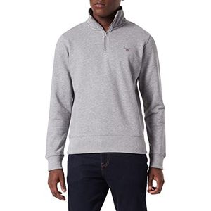 GANT Heren Original Half Zip Sweat Sweatshirt, gemengd grijs, M