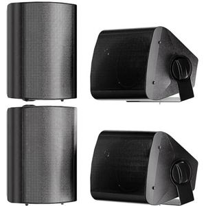 STUDIOFINIX 5,25 inch 600 watt buitenluidsprekers outdoor luidspreker outdoor luidspreker voor outdoor indoor wandhouder patio deck camper tuin terras, restaurant thuis, 2 paar (zwart)