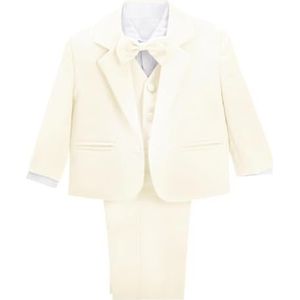 Lito Angels Kostuums & Blazers Tuxedo Smoking Pak Set van 5 Stuks Bruiloft Feest Formele Kleding Outfit voor Baby Jongens Maat 86 (Leeftijd 12-18 Maanden) Ivoor