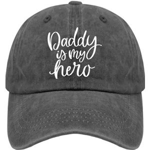 OOWK Dad Hats Daddy is My Hew Trucker Caps voor Vrouwen Retro Gewassen Katoen Verstelbaar voor Reisgeschenken, Pigment Zwart, one size