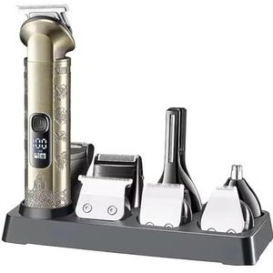 Tondeuse voor mannen, 8-in-1 tondeuse baardscheerapparaat, vintage neus-lichaamstrimmer, digitale displayset, professionele verzorgingsset voor mannen