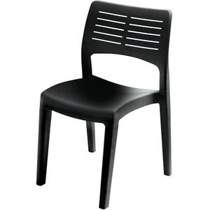 Dmora - Gaeta Outdoorstoel, tuinstoel, stoel voor eettafel, outdoorstoel, 100% Made in Italy, 50 x 51 x 82 cm, antraciet