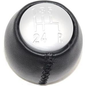 Auto Pookknop 5/6 Speed ​​Manual Auto Pookknop Hoofd Stick Voor Alfa Romeo GT 147 166 3.2 V6 Lederen Hendel Shifter Handbal Auto Versnellingspook (Kleur : 5 Speed)