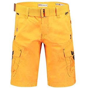 Geographical Norway PEANUT MEN - Mannen Casual Katoenen Bermuda Shorts - Mannen Sport Cargo Shorts - Ademende Chino Bermuda Shorts - Korte Shorts Normaal Comfortabel ORANJE XL