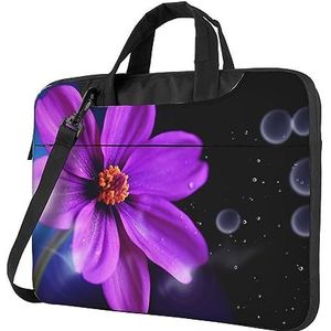 Paars flower2 Laptop Tas Shockproof Laptop Sleeve Case Computer Schoudertas 13 14 15.6 inch