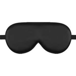 Oogmasker van natuurlijke moerbeizijde 19, gladde en zachte slaapschaduwdeken met verstelbare elastische band, hoofdband voor (zwart met tas)