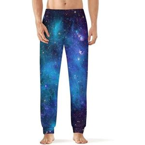 Space Galaxy pyjamabroek voor heren, zachte loungebroek met zak, slaapbroek, loungewear