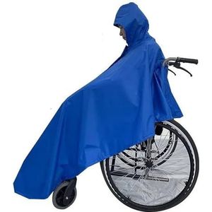 CSSHNL Rolstoel regenjas volwassen verdikte verlengde polyester waterdichte veiligheid reflecterende poncho rolstoel regenponcho (kleur: blauw)