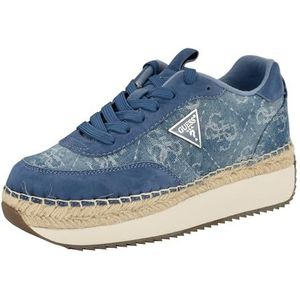 GUESS Dames Stefen Sneaker, medium blauw denim logo 421, 2 UK, Medium Blauw Denim Logo 421, 35 EU