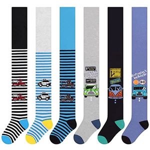 L&K-II 27253 Kindermaillot voor jongens, 6 stuks, met dino, voetbal, strepen en autopatronen, meerkleurig, 6 paar-2725, 86/92