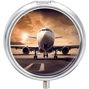 Draagbare Pillendoos Pillendoosje Vliegtuig Reizen Pillendoos Kleine Pil Case Dagelijkse Pil Container Pil Organizer Pocket Geneeskunde Doos Leuke Pil Case