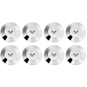 Richer-R 8 stuks sluitringen voor spikes, 8 stuks/set spike-onderzetters, koper, luidspreker, schokabsorberende isolatie, voetmat voor luidspreker, versterker, spikes (zilver)