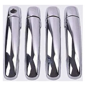 Handgrepen buitendeur Voor Suzuki Voor Swift 2005-2017 En Voor Voor Grand Vitara 2005-2012 Zilveren Koolstof Autodeurgreep Afdekking Sticker Met 2 Sleutelgaten(‎Silver 1 Keyhole)