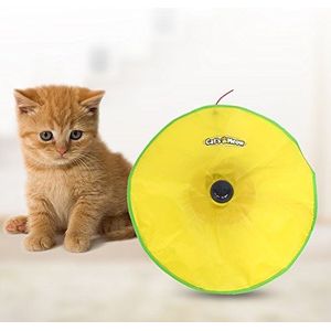 SOULONG Elektronisch interactief kattenspeelgoed, verborgen muis onder de mat, met 4 snelheden, geel