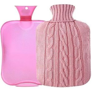 Warmwaterkruik 2000 ml warmwaterzak warme buikwaterinjectie PVC draagbaar flanel handwarmer bed warme voeten warme voeten warmwaterzak hoes warmwaterzak (2000 ml B02)